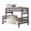 Damie Twin/Full Bunk Bed with Ladder Brazilian Pine Gray Solid Wood By Casagear Home BM321095