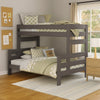 Damie Twin/Full Bunk Bed with Ladder, Brazilian Pine, Gray Solid Wood By Casagear Home