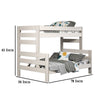 Damie Twin/Full Bunk Bed with Ladder Brazilian Pine White Solid Wood By Casagear Home BM321096