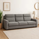 Cory Manual Recliner Sofa, 87 Inch, Solid Wood, Light Gray Polyester By Casagear Home