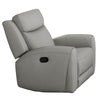 Cobe Manual Recliner Chair Solid Wood and Soft Top Grain Gray Leather By Casagear Home BM321101