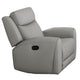 Cobe Manual Recliner Chair Solid Wood and Soft Top Grain Gray Leather By Casagear Home BM321101
