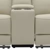 Cobe Manual Recliner Loveseat 41 Inch Center Console Grain Beige Leather By Casagear Home BM321102