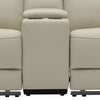 Cobe Manual Recliner Loveseat 41 Inch Center Console Grain Beige Leather By Casagear Home BM321102