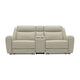 Cobe Manual Recliner Loveseat 41 Inch Center Console Grain Beige Leather By Casagear Home BM321102