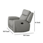 Cobe Sofa Manual Recliner 41 Inch Solid Wood Top Grain Gray Leather By Casagear Home BM321105