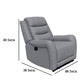 Clair Manual Recliner Chair with Scrolled Arms Wood Frame Gray Fabric By Casagear Home BM321106