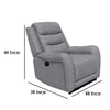 Clair Manual Recliner Chair with Scrolled Arms Wood Frame Gray Fabric By Casagear Home BM321106