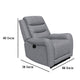 Clair Manual Recliner Chair with Scrolled Arms Wood Frame Gray Fabric By Casagear Home BM321106