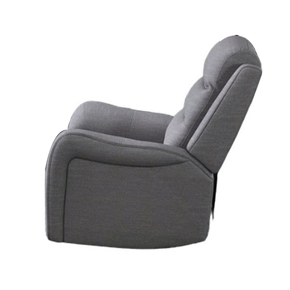 Clair 2 Piece Manual Reclining Sofa and Loveseat Solid Wood Gray Fabric By Casagear Home BM321107