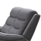 Clair Manual Recliner Loveseat Scrolled Arms 40 Inch Solid Wood Gray By Casagear Home BM321108