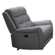 Clair Manual Recliner Loveseat Scrolled Arms 40 Inch Solid Wood Gray By Casagear Home BM321108