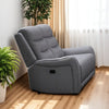 Clair Manual Recliner Loveseat, Scrolled Arms, 40 Inch, Solid Wood, Gray By Casagear Home
