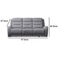 Clair Manual Recliner Sofa Scroll Arms 47 Inch Solid Wood Gray Fabric By Casagear Home BM321109