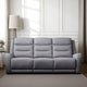 Clair Manual Recliner Sofa, Scroll Arms, 47 Inch, Solid Wood, Gray Fabric By Casagear Home