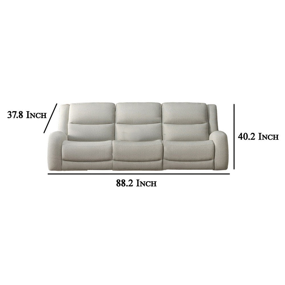 Gira 2pc Sofa and Loveseat Set Manual Reclining Solid Wood Beige Fabric By Casagear Home BM321111