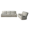 Gira 2pc Sofa and Loveseat Set, Manual Reclining, Solid Wood, Beige Fabric By Casagear Home