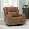 Leos Manual Recliner Chair, Contour Armrest, Wood Frame, Brown Leather By Casagear Home
