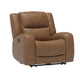 Leos Manual Recliner Chair Contour Armrest Wood Frame Brown Leather By Casagear Home BM321114