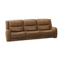 Leos Sofa, Manual Reclining, Contour Armrest, 88 Inch, Wood, Brown Leather By Casagear Home