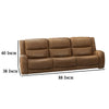 Leos Sofa Manual Reclining Contour Armrest 88 Inch Wood Brown Leather By Casagear Home BM321116