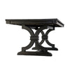Luke Dining Table, 79 Inch Rectangular Top, Trestle Base, Black Wood By Casagear Home