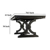 Luke Dining Table, 79 Inch Rectangular Top, Trestle Base, Black Wood By Casagear Home
