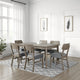 Kene 7pc Dining Table Set with 6 Padded Chairs, Solid Edge Band, Gray By Casagear Home