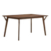 Skie Dining Table, 59 Inch Rectangular Top, Angled Legs, Brown Solid Wood By Casagear Home