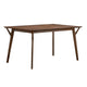 Skie Dining Table, 59 Inch Rectangular Top, Angled Legs, Brown Solid Wood By Casagear Home
