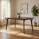 Skie Dining Table, 59 Inch Rectangular Top, Angled Legs, Brown Solid Wood By Casagear Home