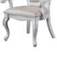 Zenie Dining Armchair Set of 2 Carved Cabriole Faux Leather White Wood By Casagear Home BM321127