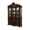 Zenie Buffet Cabinet and Hutch Classic Carved Cherry Brown Solid Wood By Casagear Home BM321130