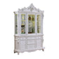 Zenie Buffet Cabinet and Hutch, Classic Carved Details, White Solid Wood By Casagear Home