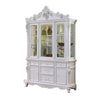 Zenie Buffet Cabinet and Hutch Classic Carved Details White Solid Wood By Casagear Home BM321131