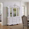 Zenie Buffet Cabinet Hutch, Classic Carved, White Solid Wood By Casagear Home