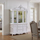 Zenie Buffet Cabinet Hutch, Classic Carved, White Solid Wood By Casagear Home