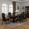 Zenie Dining Table, Extension Leaf, 77-95 Inch, Cherry Brown Solid Wood By Casagear Home