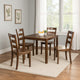 Lasie 5 Piece Counter Height Table Set, 4 Chairs, Slatted, Brown Solid Wood By Casagear Home