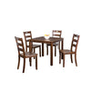 Lasie 5 Piece Counter Height Table Set, 4 Chairs, Slatted, Brown Solid Wood By Casagear Home