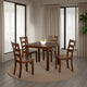 Lasie 5 Piece Dining Table Set 4 Chairs Slatted Backs Brown Solid Wood By Casagear Home BM321135