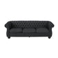 Avery Sofa 83 Inch Classic Chesterfield Tufted Black Polyester Upholstery By Casagear Home BM321142