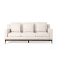 Noah Sofa 3 Pillows Beige Polyester Upholstery Brown Wood Trim 80 Inch By Casagear Home BM321146