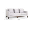 Noah Sofa 3 Pillows Light Gray Polyester Upholstery Brown Wood 80 Inch By Casagear Home BM321148