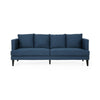 Lara Sofa 4 Throw Pillows Blue Polyester Upholstery Black Wood 86 Inch By Casagear Home BM321151