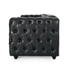 Arlo Sofa Chesterfield Tufted Black Faux Leather Upholstery Wood 84 Inch By Casagear Home BM321156