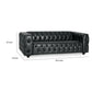 Arlo Sofa Chesterfield Tufted Black Faux Leather Upholstery Wood 84 Inch By Casagear Home BM321156