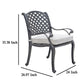 Zoe Outdoor Dining Chair 27 Inch Lattice Back Black Aluminium Taupe By Casagear Home BM321158