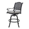 Zoe Outdoor Club Motion Chair Set of 2 Lattice Black Aluminium Taupe By Casagear Home BM321160