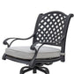 Zoe Outdoor Club Motion Chair Set of 2 Lattice Black Aluminium Taupe By Casagear Home BM321160